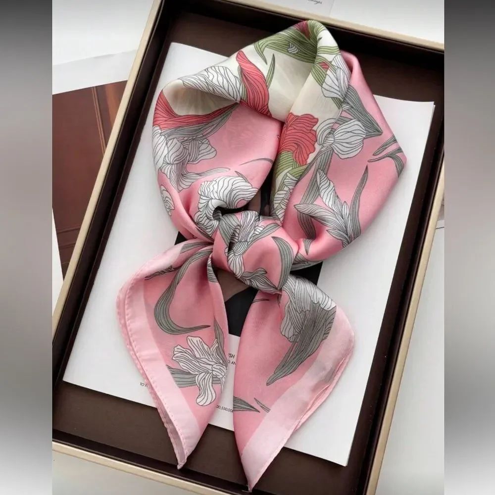 Floral Pink and Green Scarf S9